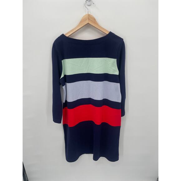 ANTHROPOLOGIE Allihop Colorblock Mod Stripe Cotton Shift Dress // L - Picture 8 of 8